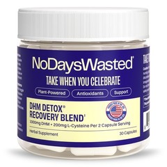 DHM Detox 30 Caps 15 Servings Recovery Milk Thistle Prickly Pear B Complex Jar