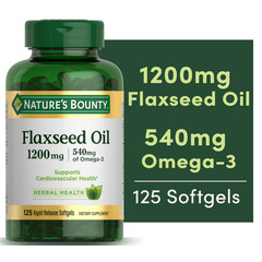Nature’s Bounty Flaxseed Oil 1200Mg 125 Softgels Omega 3 Heart Health