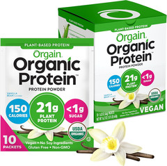Organic Vegan Protein Powder 21g Plant, 6G Prebiotic Fiber, No Lactose Non-Gmo