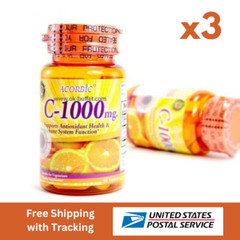 Vitamin Acorbic C-1000mg Support Antioxidant Health and Immune 30 tablets x 3