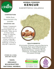 [idHerb] 50-500 gram Powder Sand ginger Kaempferia Galanga Organic WildCrafted