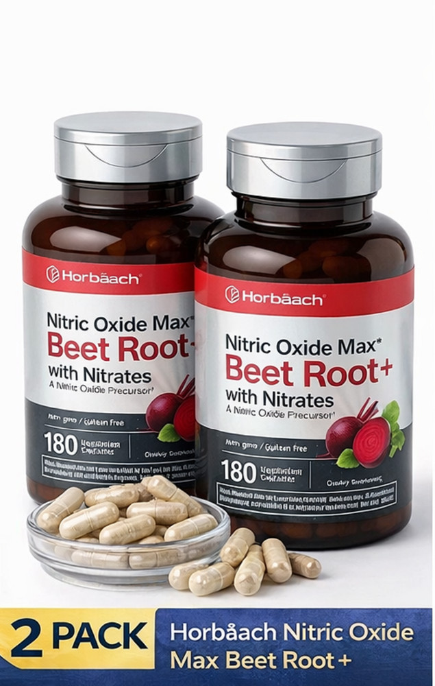 2 Pack Beet Root Capsules 180 Count, Nitric Oxide Support Vegetarian Non-GMO
