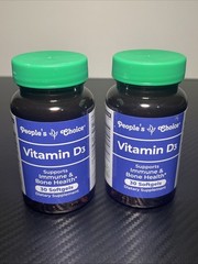 Lot Of 2 People’s Choice Vitamin D3 Immune & Bone Health 30 Softgels New