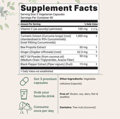 Pure Turmeric Curcumin 1000mg 120 Veggie Caps 95% Curcuminoids Black Pepper