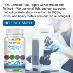Omega 3 Fish Oil Capsules 3x strength 3600mg EPA & DHA,Highest Potency 60/120pcs