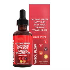 1-3 PacksCayenne Pepper Hawthorn Beet Root Turmeric Vitamin K2+D3 Liquid Drops