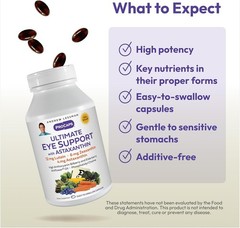 Ultimate Eye Support with Astaxanthin – 30 Gluten-Free Softgels for Vision Care