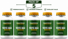 CrazyBulk Testo-Max Testosterone Booster – Bodybuilding Muscle Growth Pack Of 5