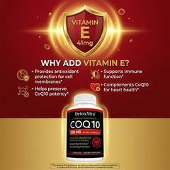 Coq10 200mg With Vitamin E Heart Energy Support,Sugar Free,30/60/120 Capsules