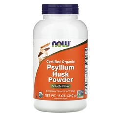 Now Foods Certified Organic Psyllium Husk Powder 12 oz 340 g GMP Quality