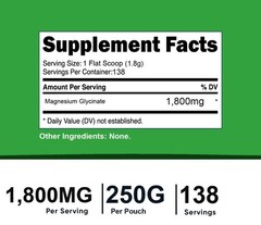FDC PURE Magnesium Glycinate Powder (250 Grams) (Unflavored)