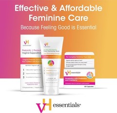Prebiotic pH Balanced Vaginal Suppositories: 15 Count for Odor Protection