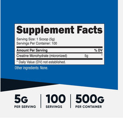 Vitanic Creatine Monohydrate 500 Gram – Pure Powder , Gluten-Free, Non-GMO