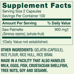 Saw Palmetto 450 Mg Whole Herb Prostate Supplement Urinary Health, 200 Capsules