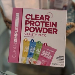 Clean Simple Eats Clear Protein Powder Variety Pack, 8 Stick Packs, 8.0 oz