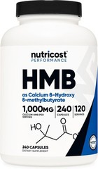 500mg HMB Nutritional Supplement 240 Capsules Non GMO Gluten Free GMP Certified
