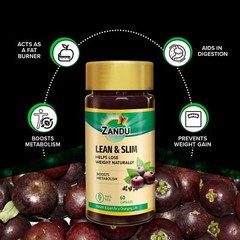 Zandu Lean & Slim, An Ayurvedic Supplement Helps for Healthy Digestion – 60 Veg