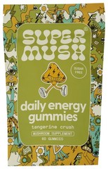 Supermush Daily Energy Gummies 60 Count Tangerine Crush Mushroom 1 Pack