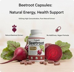 Lemeli Beetroot – 1300mg, Lemeli Beet Root Supplement 60 Capsules （1-5 pack）