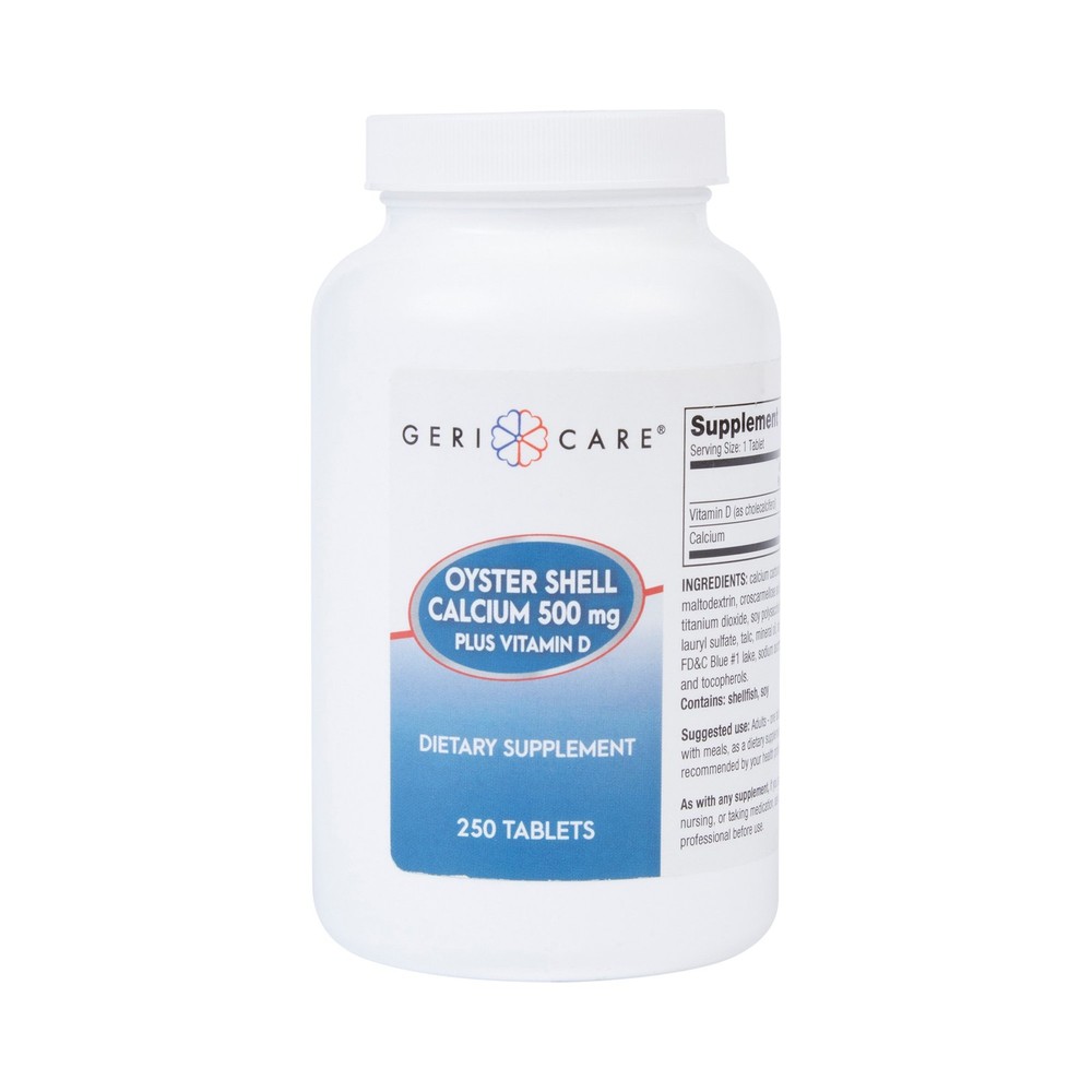 Geri-Care Calcium Tablet 200 IU – 500 mg 742-25-GCP 1 Bottle 250 per Bottle