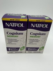 2 BOTTLES – Natrol Cognium MEMORY 100mg Brain Health – 60 Tablets NEW SEALED