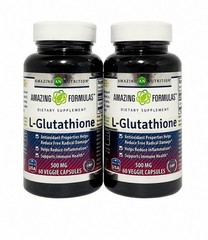 L-Glutathione 500mg 120 Veggie Capsules Total 2 Pack Antioxidant Immune Support