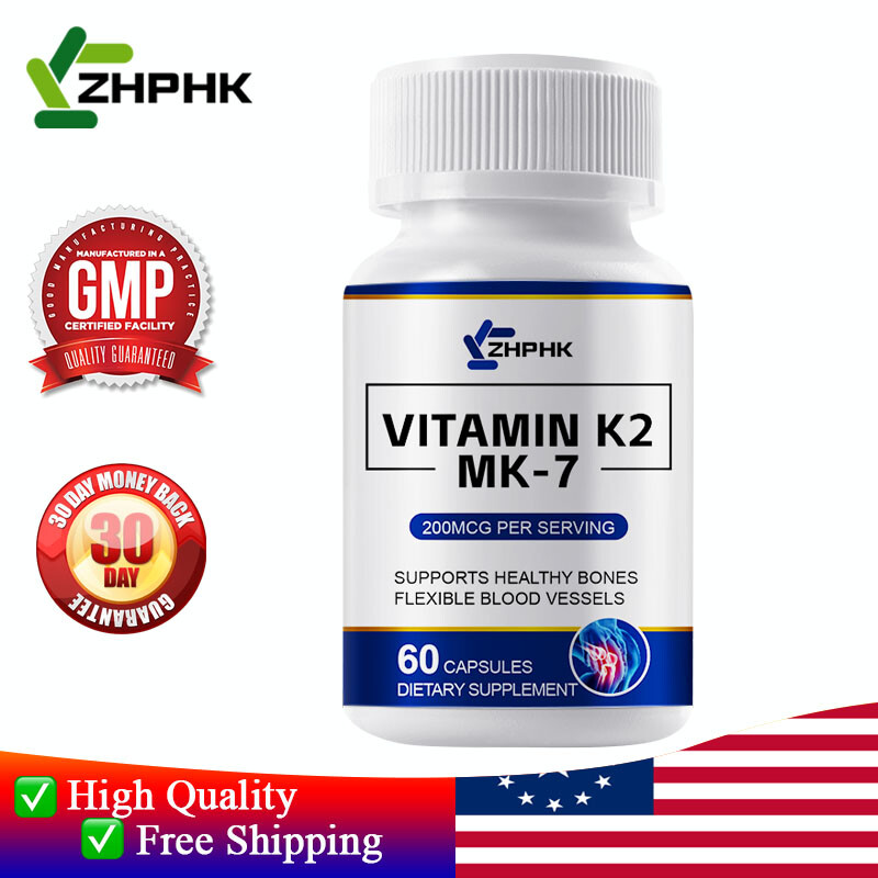 ZHPHK Vitamin K2 MK7 200mcg Tablets Supports Bone & Heart Health 30 Servings