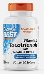 Doctor’s Best Vitamin E Tocotrienols contains TocoGaia ULTRA™ 50 mg-60 Softgels
