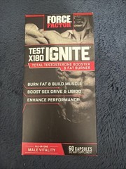 Force Factor Test X180 Ignite Total Testosterone Booster for Men with Fenugreek