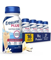 Ensure Plus Nutrition Vanilla Shake 8 fl.oz. 16 pk~27 Vitamins & 16g Protein