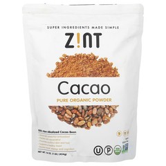 2 X Zint, Pure Organic Powder, Cacao, 454 g (16 oz)-worldwide