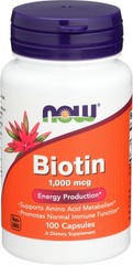 Now Foods Biotin 1000 MCG – 100 Capsules 100 Count (Pack of 1), No Color
