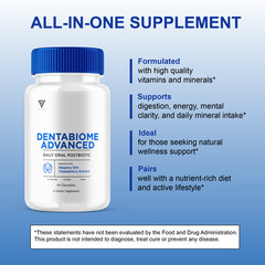 (3 Pack) Dentabiome Advanced, Denta Biome Daily Support Formula (180 Chewables)