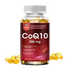 1-4 Bottles 300mg CoQ 10 Coenzyme Q10 120 Capsules Cardiovascular Heart Health