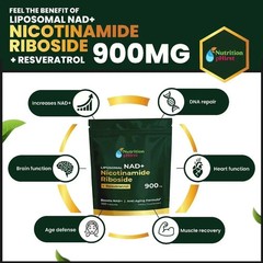NAD+ Supplement for Anti-Aging Energy Focus & Nicotinamide Riboside Resveratrol