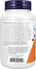 NOW Foods Taurine 1000mg Double Strength 100 Veg Capsules Nervous System