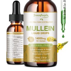 Mullein Drops for Lungs Mullein Leaf Extract Drops, Alcohol-Free Sugar Free