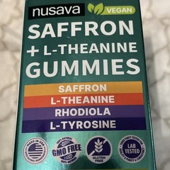 Nusava Saffron L-Theanine Rhodiola Gummies Raspberry Lemon 30 Vegan Gummies