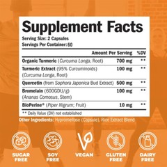 Turmeric Quercetin Bromelain Capsules – Joint Support Supplements – Antioxidants