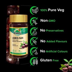 Zandu Lean & Slim (60 Capsules) Weight Loss , Fast Fat Loss, Metabolism Booster