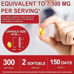 Odorless Garlic 7500Mg per Servings, 300 Softgels 2 Years Aged Garlic