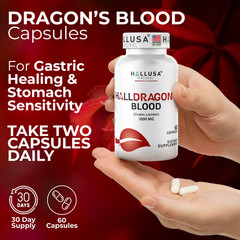 Hallusa Natural Dragon’s Blood capsules 1000mg – Croton Lechleri – 60 Count