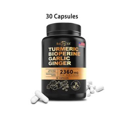TURMERIC BIOPERINE GARLIC GINGER Promotes Overall Health Strong Body 30-120