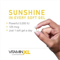 OmegaXL VitaminXL D3 High Potency Daily Vitamin D 5000 IU 125mcg Immune Support