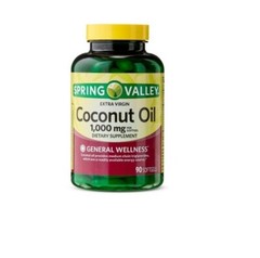 Spring Valley Extra Virgin Coconut Oil Supplement 1,000 mg 90 Count Softgels