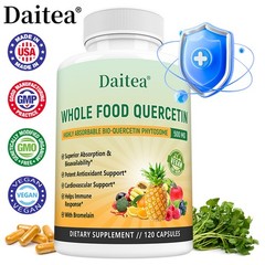 Quercetin 500mg With Bromelain – Natural Immune supplement, 120 Capsules