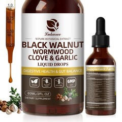 Worm & Parasite Cleanse, Black Walnut, Wormwood Clove Plus Oregano Garlic