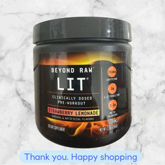 Beyond Raw LIT Clinically Dosed Pre-Workout Strawberry Lemonade 7.20 oz NEW SHIP