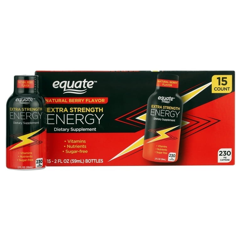 30 Equate Extra Strength Energy Bottles Exp2025 NEW 2 Boxes Of 15 Each