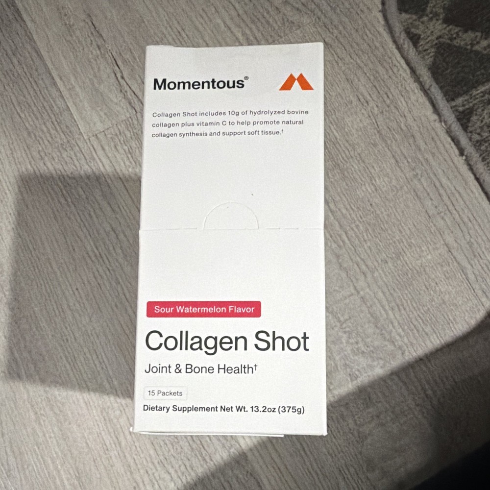 Momentous Collagen Shot Powder Joint & Bone Health Sour Watermelon 15ct 13.2 oz